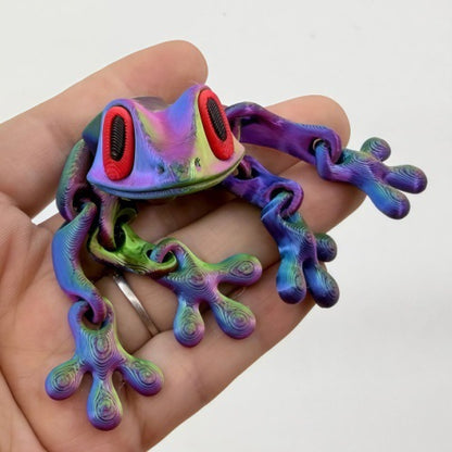 Black Technology 3D Printing Magnetic Frog Refrigerator Sticker Joint Movable Ornament Luminous Dragon Toy