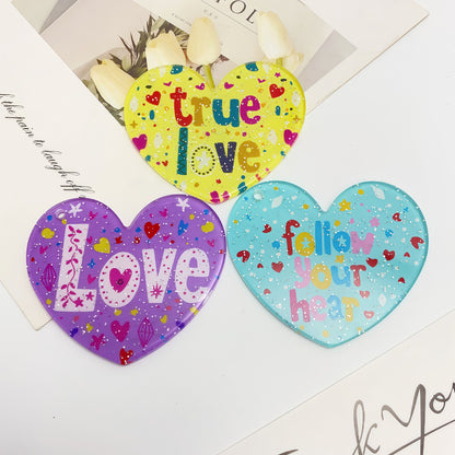 Acrylic creative love couple love pendant pendant DIY mobile phone chain bag hanging keychain jewelry accessories