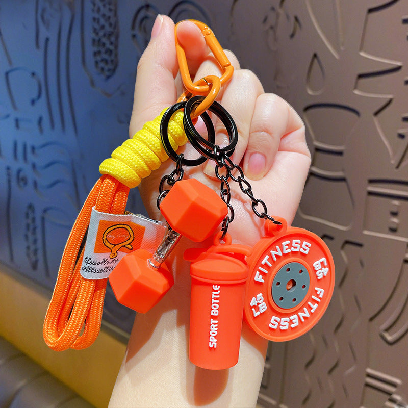 Creative Mini Gym Barbell Plate Keychain, Silicone Fitness Bag Charms Pocket Motivator for Workout Enthusiasts