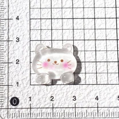 10pcs Transparent cute animal resin accessories DIY cream glue mobile phone case hair accessories hairpin water cup storage box patch