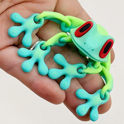 Black Technology 3D Printing Magnetic Frog Refrigerator Sticker Joint Movable Ornament Luminous Dragon Toy