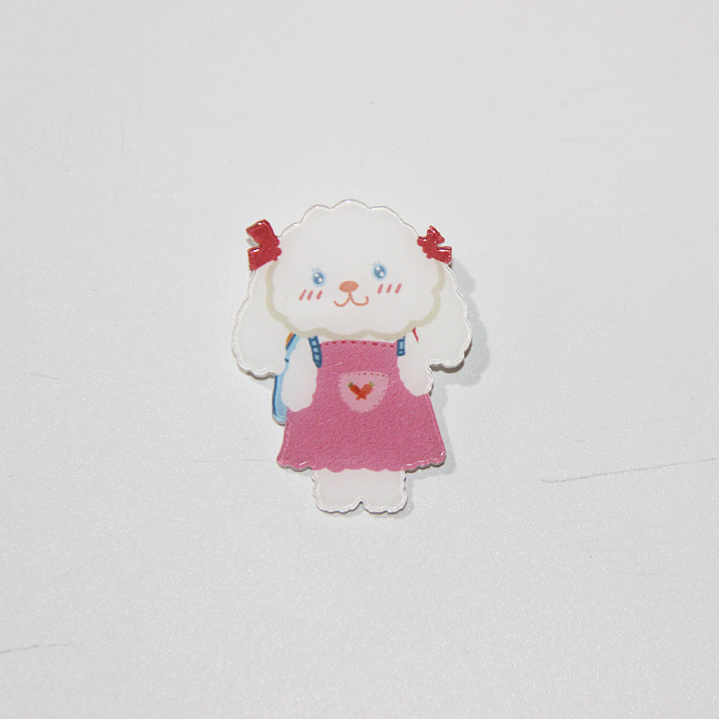 Student accessories acrylic brooch, creative cute cartoon brooch, personalized bag clothing accessories badge wholesale