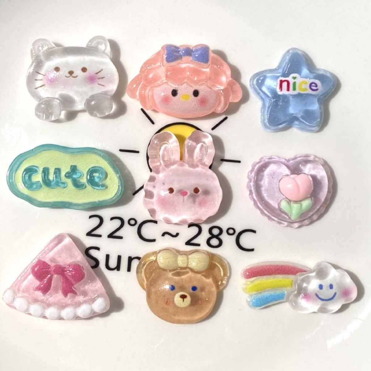 10pcs Transparent cute animal resin accessories DIY cream glue mobile phone case hair accessories hairpin water cup storage box patch