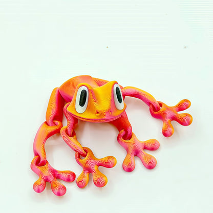 Black Technology 3D Printing Magnetic Frog Refrigerator Sticker Joint Movable Ornament Luminous Dragon Toy