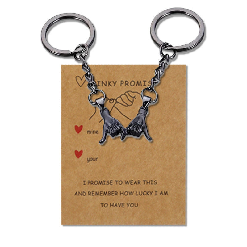 Couple Hand in Hand Creative Metal Keychain Personalized Men's and Women's Fashion Valentine's Day Pendant