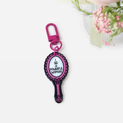 Hot-selling Double-sided Acrylic Pink Girl, Love Fun DIY Keychain Bag Pendant Mobile Phone Hanging