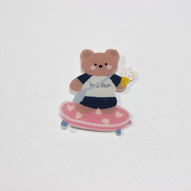 Student accessories acrylic brooch, creative cute cartoon brooch, personalized bag clothing accessories badge wholesale