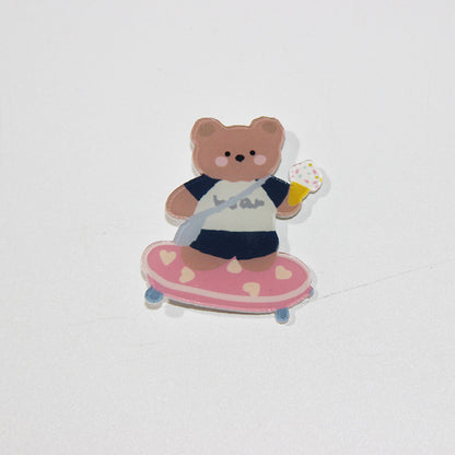 Student accessories acrylic brooch, creative cute cartoon brooch, personalized bag clothing accessories badge wholesale