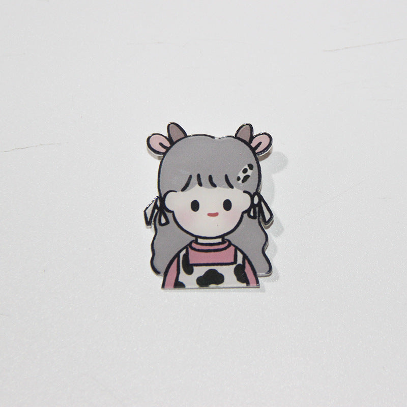 Student accessories acrylic brooch, creative cute cartoon brooch, personalized bag clothing accessories badge wholesale