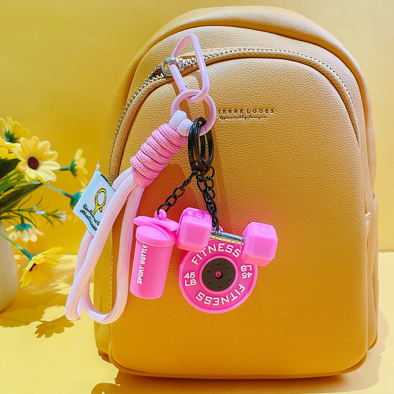 Creative Mini Gym Barbell Plate Keychain, Silicone Fitness Bag Charms Pocket Motivator for Workout Enthusiasts