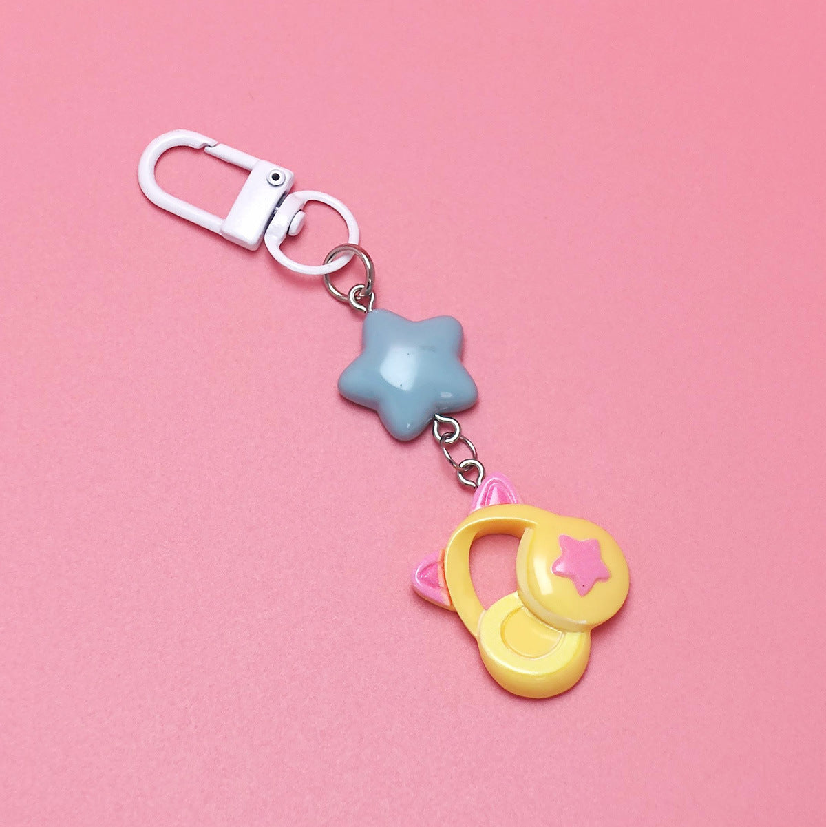 Color glossy resin cartoon keychain creative DIY cute ins style niche small pendant student backpack pendant