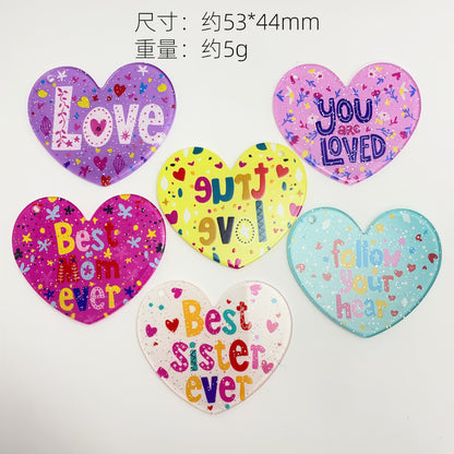 Acrylic creative love couple love pendant pendant DIY mobile phone chain bag hanging keychain jewelry accessories