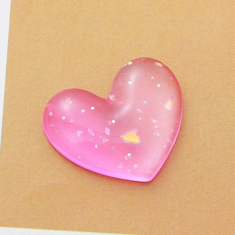 Love DIY jewelry resin peach heart headgear earrings pendant accessories mobile phone case patch slippers decoration