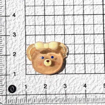 10pcs Transparent cute animal resin accessories DIY cream glue mobile phone case hair accessories hairpin water cup storage box patch