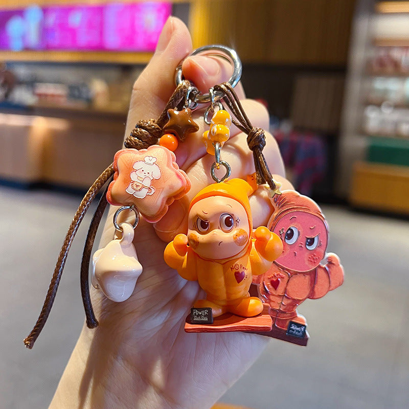 DIY Little Nose Ka Star Man Beaded Mobile Phone Chain Keychain Pendant Female Little Drip Bag Doll Doll Pendant