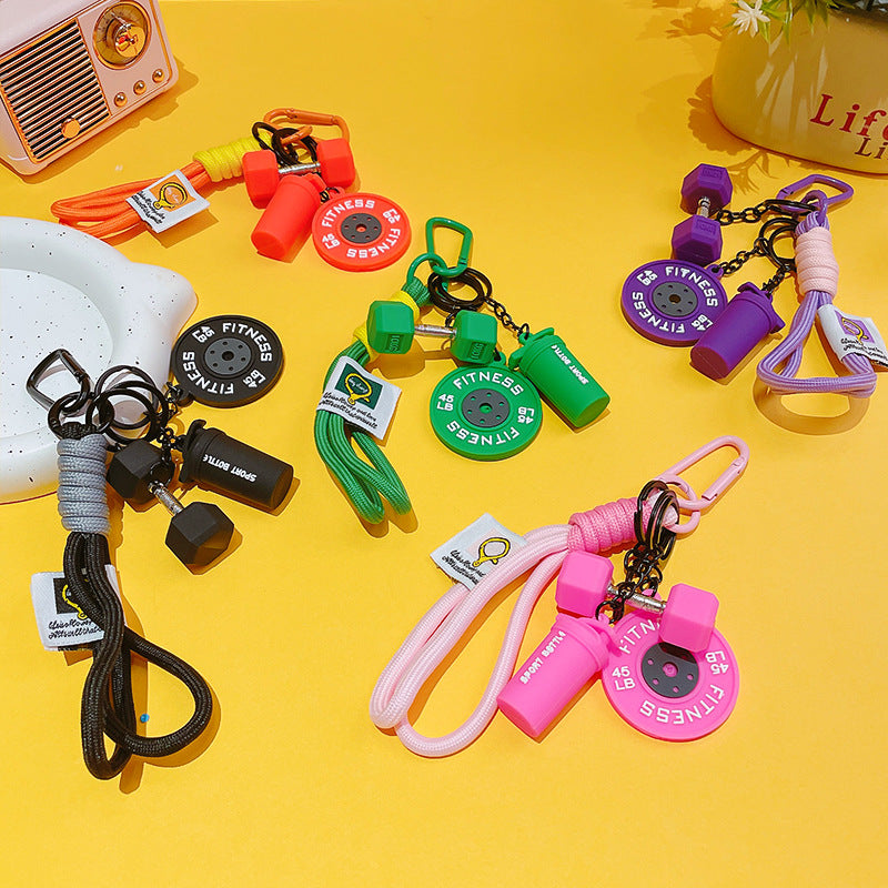 Creative Mini Gym Barbell Plate Keychain, Silicone Fitness Bag Charms Pocket Motivator for Workout Enthusiasts