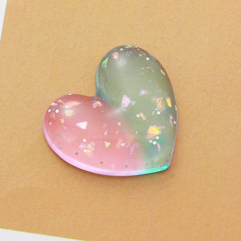 Love DIY jewelry resin peach heart headgear earrings pendant accessories mobile phone case patch slippers decoration