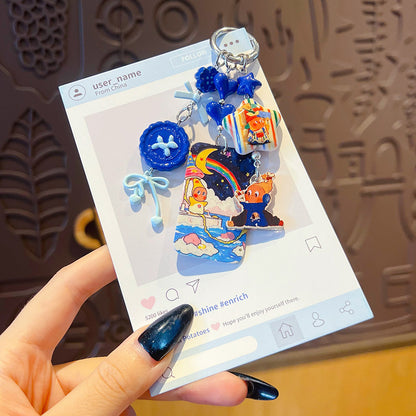 DIY Little Nose Ka Star Man Beaded Mobile Phone Chain Keychain Pendant Female Little Drip Bag Doll Doll Pendant