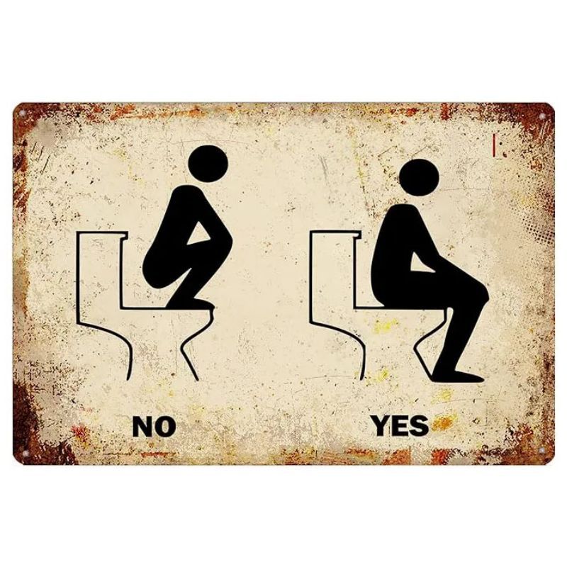 Bathroom Sign Decorative Painting, Home Poster Retro American Tin Painting Washing Room Decorative Painting