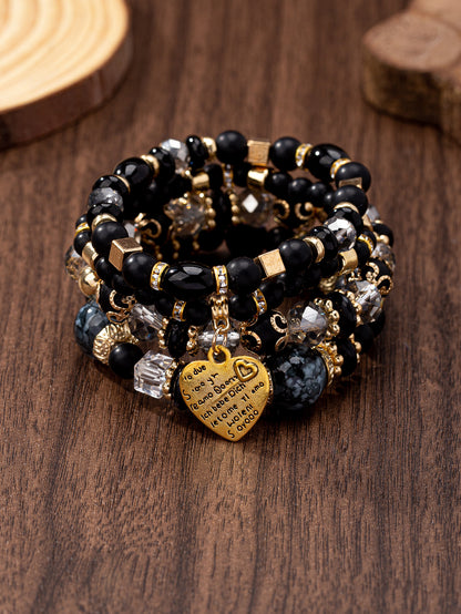 Bohemian Multi-layer Wood Bead Beaded Bracelet Ladies Elastic Rope Bracelet