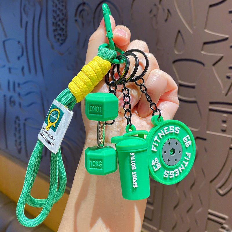Creative Mini Gym Barbell Plate Keychain, Silicone Fitness Bag Charms Pocket Motivator for Workout Enthusiasts