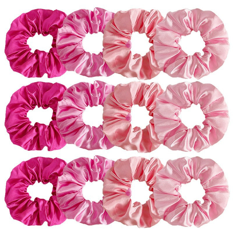 40-Color Satin Fabric Large Intestine Hair Band Hair Tie Headrope Rubber Band Fashion Head Flower Hair Accessories
