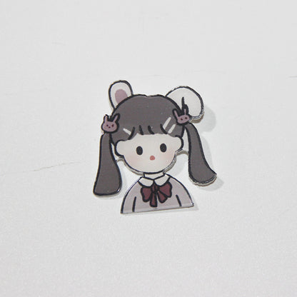 Student accessories acrylic brooch, creative cute cartoon brooch, personalized bag clothing accessories badge wholesale