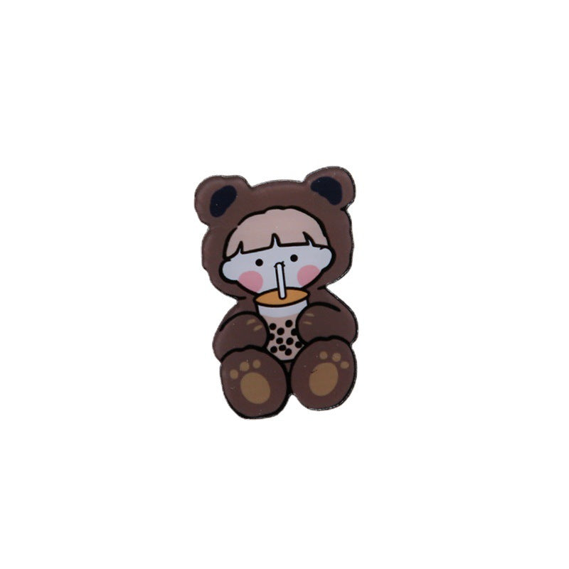Student accessories acrylic brooch, creative cute cartoon brooch, personalized bag clothing accessories badge wholesale