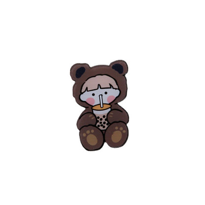 Student accessories acrylic brooch, creative cute cartoon brooch, personalized bag clothing accessories badge wholesale