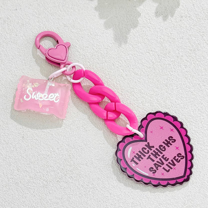 Hot-selling Double-sided Acrylic Pink Girl, Love Fun DIY Keychain Bag Pendant Mobile Phone Hanging