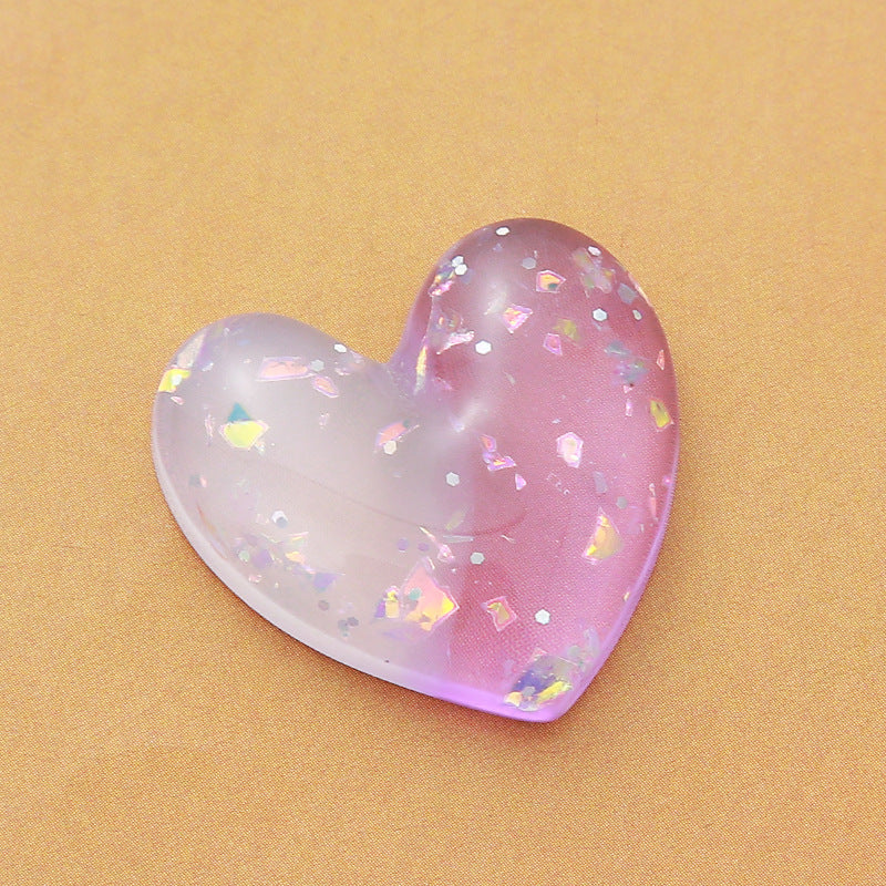 Love DIY jewelry resin peach heart headgear earrings pendant accessories mobile phone case patch slippers decoration