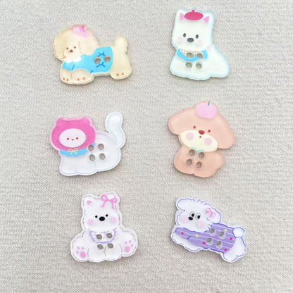 Cute Printed Puppy Button Accessories DIY Sweater Buttons Handmade Clothing Shoes, Hats, Socks Mobile Phone Case Patch