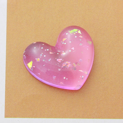 Love DIY jewelry resin peach heart headgear earrings pendant accessories mobile phone case patch slippers decoration