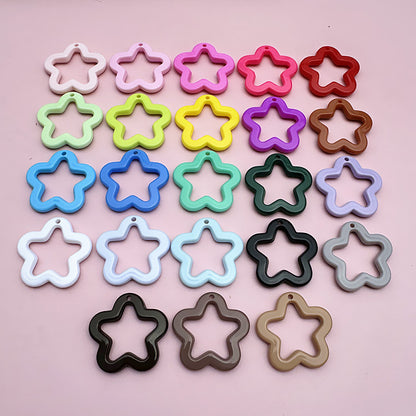 Color five-pointed star acrylic keychain pendant, candy-colored earphone cover pendant, small fresh couple bag decoration.