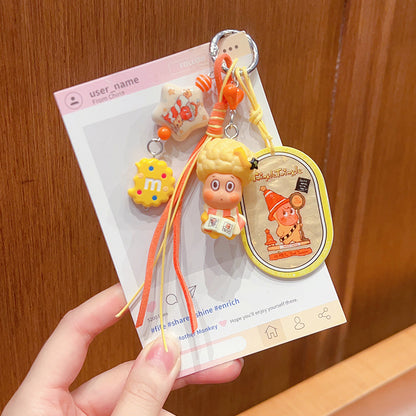 DIY Little Nose Ka Star Man Beaded Mobile Phone Chain Keychain Pendant Female Little Drip Bag Doll Doll Pendant
