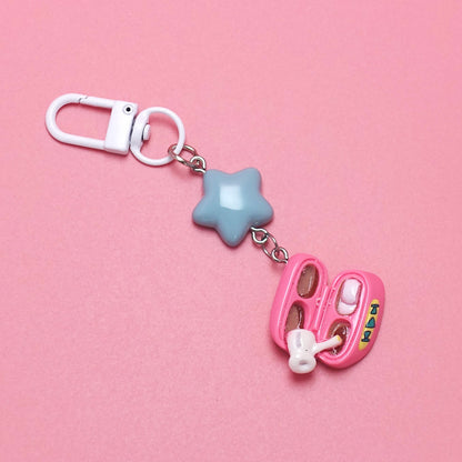 Color glossy resin cartoon keychain creative DIY cute ins style niche small pendant student backpack pendant
