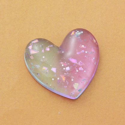 Love DIY jewelry resin peach heart headgear earrings pendant accessories mobile phone case patch slippers decoration