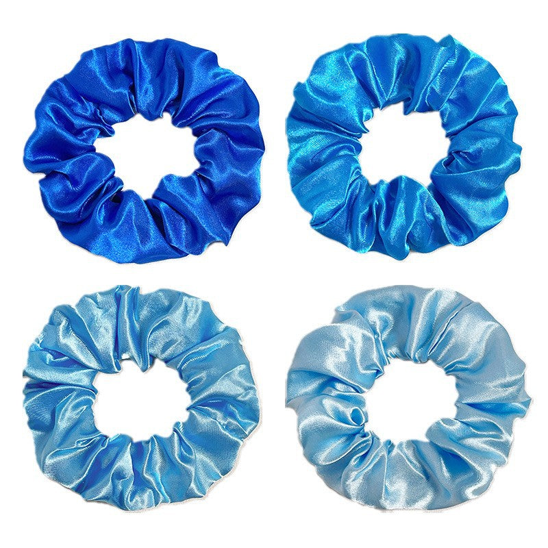 40-Color Satin Fabric Large Intestine Hair Band Hair Tie Headrope Rubber Band Fashion Head Flower Hair Accessories