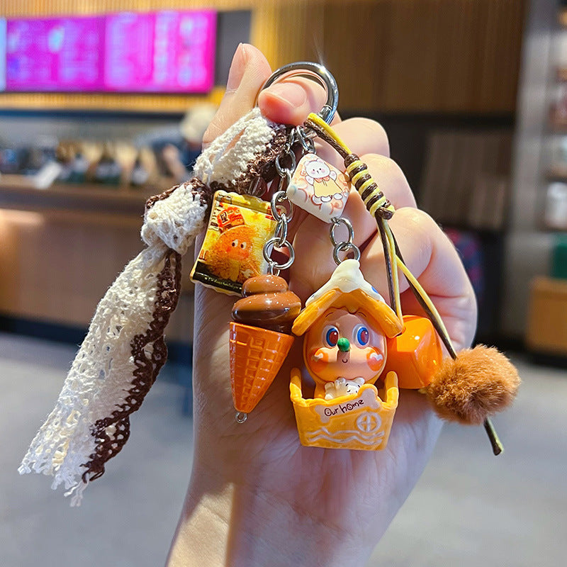 DIY Little Nose Ka Star Man Beaded Mobile Phone Chain Keychain Pendant Female Little Drip Bag Doll Doll Pendant