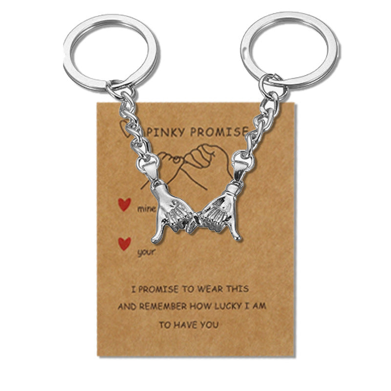 Couple Hand in Hand Creative Metal Keychain Personalized Men's and Women's Fashion Valentine's Day Pendant