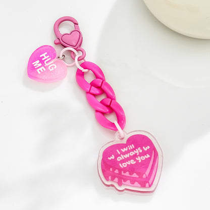 Hot-selling Double-sided Acrylic Pink Girl, Love Fun DIY Keychain Bag Pendant Mobile Phone Hanging