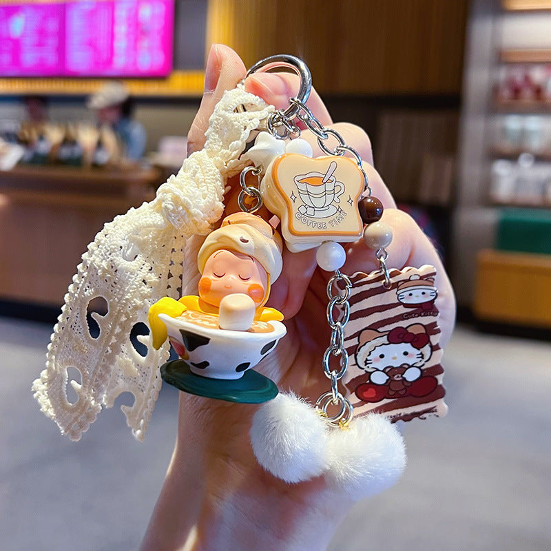 DIY Little Nose Ka Star Man Beaded Mobile Phone Chain Keychain Pendant Female Little Drip Bag Doll Doll Pendant