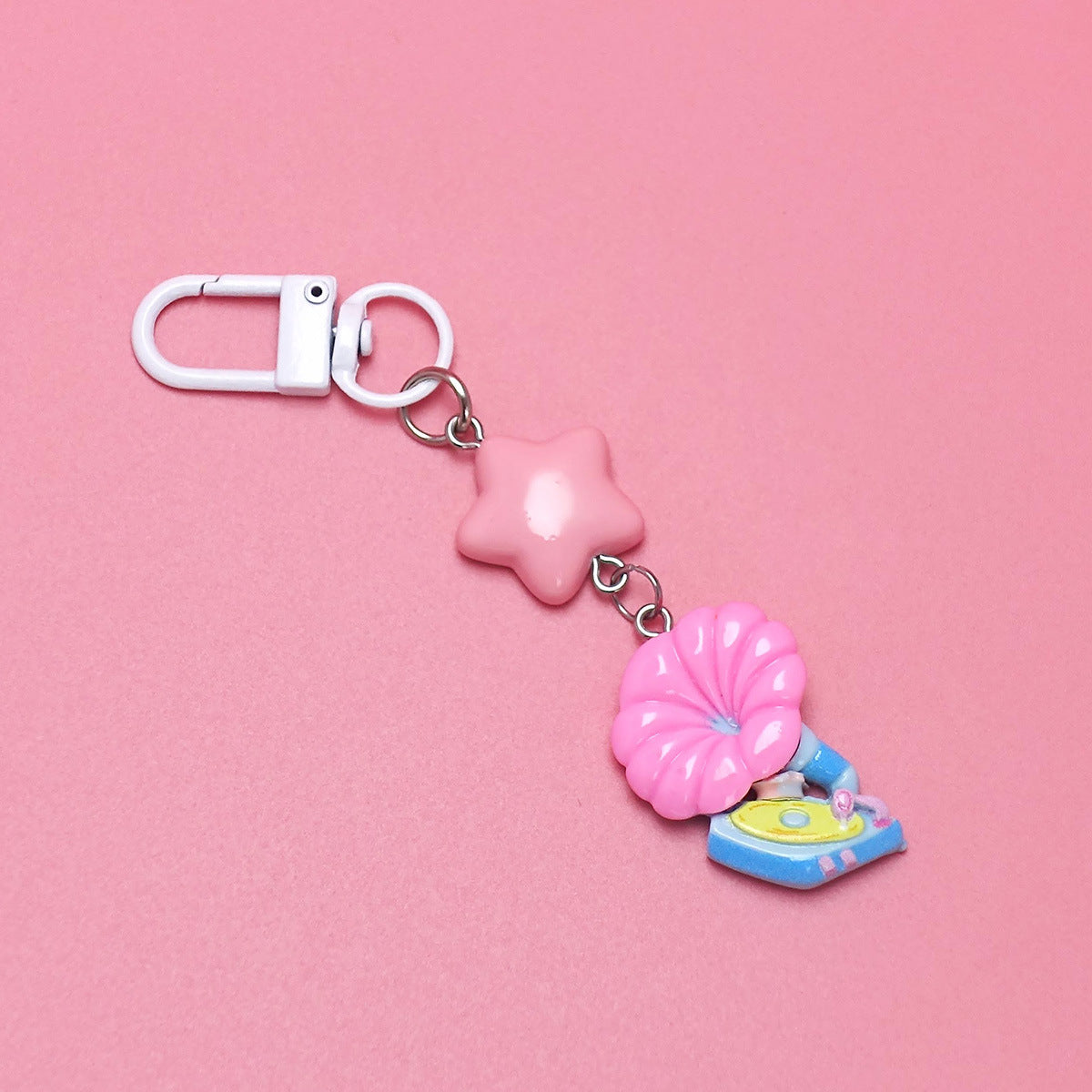 Color glossy resin cartoon keychain creative DIY cute ins style niche small pendant student backpack pendant
