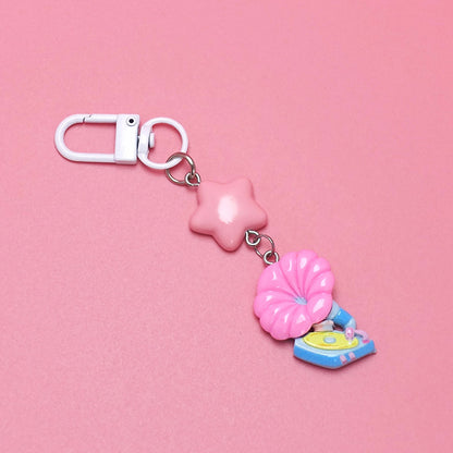 Color glossy resin cartoon keychain creative DIY cute ins style niche small pendant student backpack pendant
