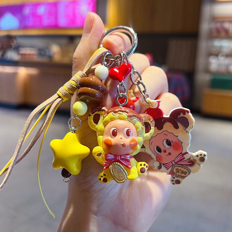 DIY Little Nose Ka Star Man Beaded Mobile Phone Chain Keychain Pendant Female Little Drip Bag Doll Doll Pendant