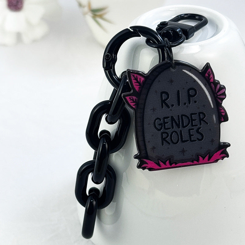 Hot-selling Double-sided Acrylic Pink Girl, Love Fun DIY Keychain Bag Pendant Mobile Phone Hanging