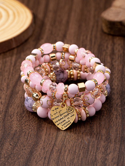 Bohemian Multi-layer Wood Bead Beaded Bracelet Ladies Elastic Rope Bracelet