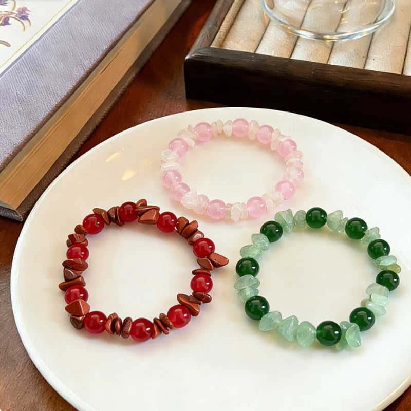Natural crystal gravel crystal bracelet agate jade irregular bracelet jewelry spot