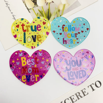 Acrylic creative love couple love pendant pendant DIY mobile phone chain bag hanging keychain jewelry accessories