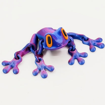 Black Technology 3D Printing Magnetic Frog Refrigerator Sticker Joint Movable Ornament Luminous Dragon Toy